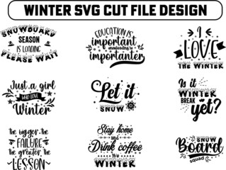 Obraz premium Winter SVG cut file Design Bundle