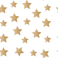 Obraz premium seamless pattern of gold stars on a white background. festive pattern for wallpaper, textile, fabric in new year, birthday, christmas. texture for gift wrapping, vector illustration