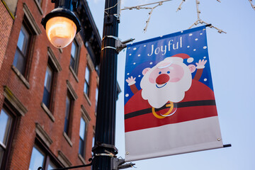 Joyful Santa Claus on the poster