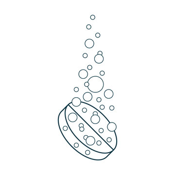 effervescent tablet dissolving with bubbles clip art preview