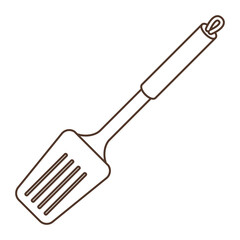 Illustration of cooking spatula. Stylized kitchen and restaurant utensil.