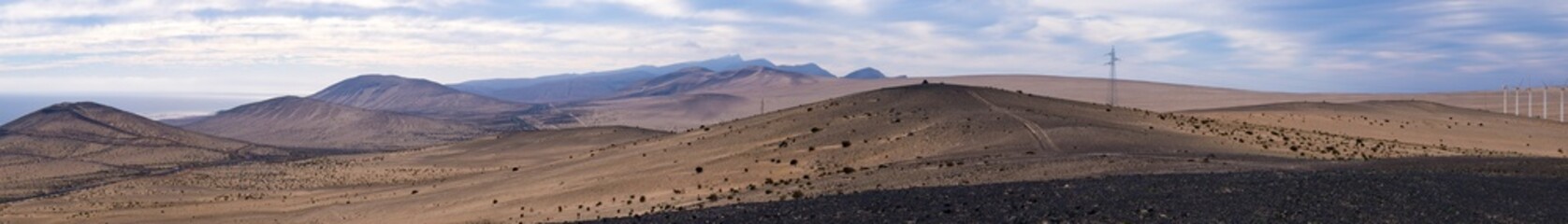 Panorama of the mountain range in the Canary Islands Spain
