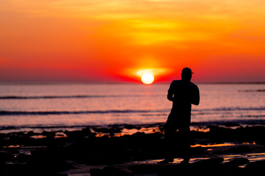Watching Sunset at Sea