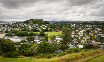 Fototapeta na wymiar Auckland Panorama from the hill. New Zealand