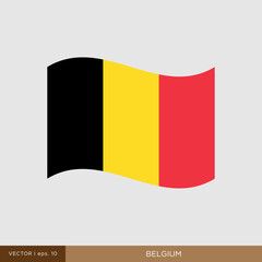 Waving flag of Belgium vector illustration design template.