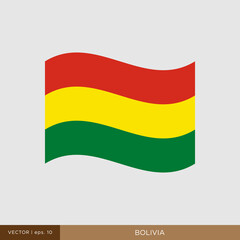 Waving flag of Bolivia vector illustration design template.