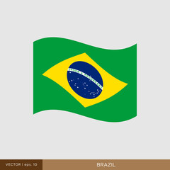 Waving flag of Brazil vector illustration design template.
