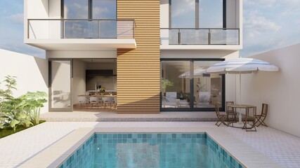 minimalist pool in home