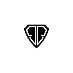 initial b logo vector template shield