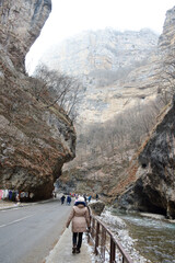 walk in the gorge with a running river