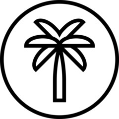 Palm oil free label line icon, vector illustration