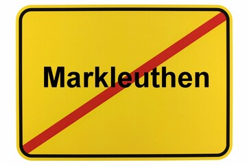 Illustration eines Stadtausgangsschildes der Stadt Markleuthen