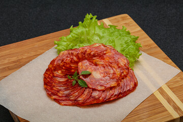 Italian traditional Chorizo pork sausages