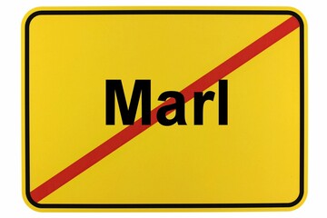 Illustration eines Stadtausgangsschildes der Stadt Marl