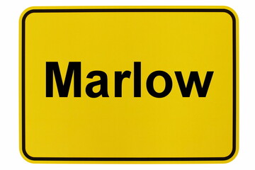 Illustration eines Stadteingangsschildes der Stadt Marlow