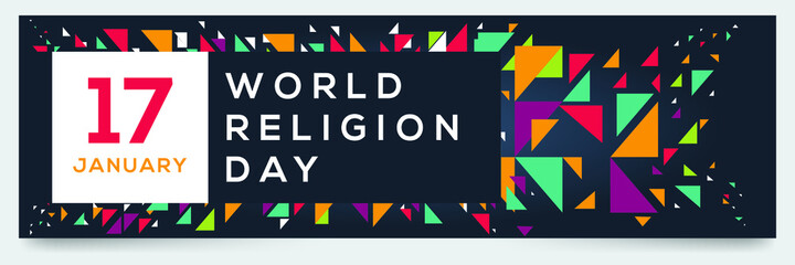 Naklejka premium Creative design for (World Religion Day), 17 January, Vector illustration.