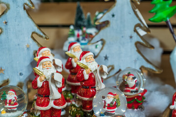 Close up of Christmas ornaments and decorations.