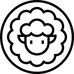 Organic wool label line icon, vector illustration