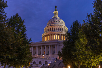 United States Capitol Building in Washington DC at blue hour