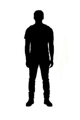 silhouette of adut man on white backgound