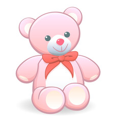 simple classic cute pink cuddly teddy bear