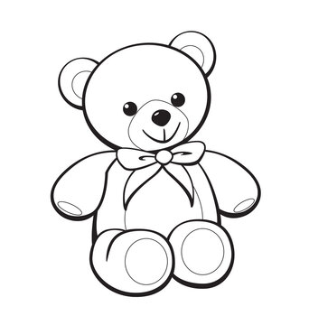 cute cartoon teddy bear coloring book image