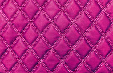 Pink faux leather texture with stitching