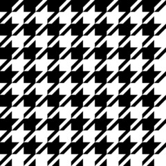 Seamless black and white pattern in the form of a Dog's Tooth