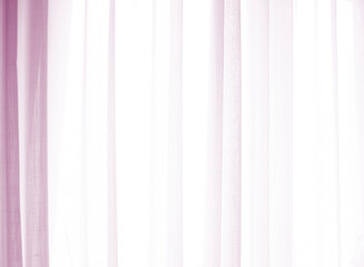 Transparent purple curtain on window background