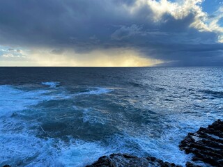 Sunset at the Canary islands in the Atlantic ocean.