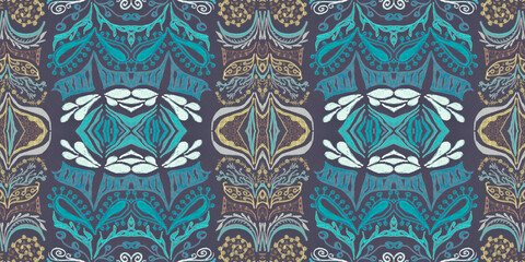 Damask vintage wallpaper. Renaissance tile. Flower baroque ornament.