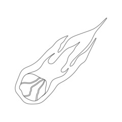 isolated flying comet black contour icon © Анастасия Гашкова