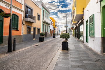 Street with traditional style houses, Tenerife, Canary Islands