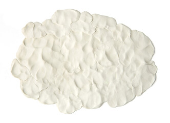 White plasticine texture frame background. Modeling clay material pattern.