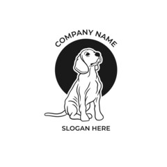 Obraz premium logo pet vintage vector dog