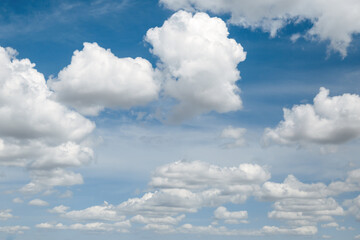 White, Fluffy Clouds In Blue Sky. Background From Clouds.