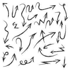 set of arrows hand drawn vector