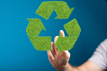 volumetric green recycling sign 3d