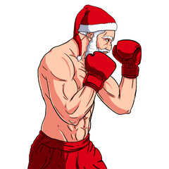 papá noel boxeador navidad