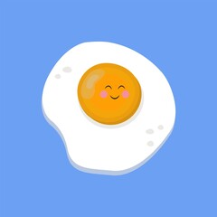 Nice fried egg. Fast food. Preparation of lunch, dinner, breakfast.