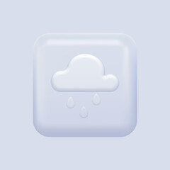 White Weather Icon. Isolated Square Button. Vector illustration