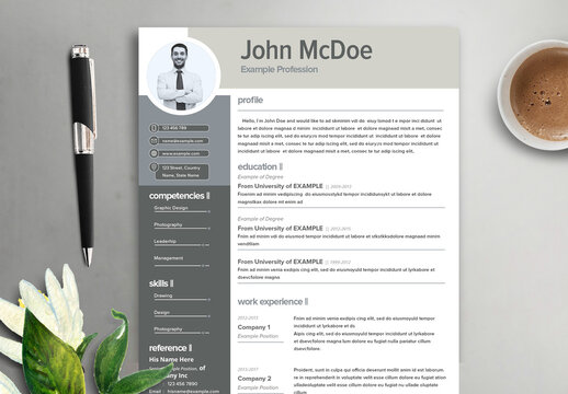 Resume with Grey Accents