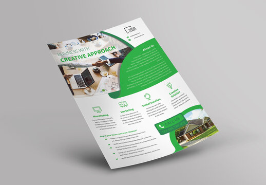 Business Flyer with Green Accents