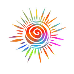 Multicolored sun object. Vector illustration