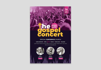 Gospel Church Christian Music Concert Flyer Poster Layout