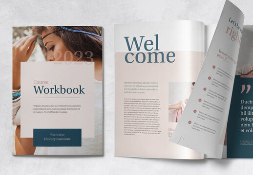 ebook Workbook Course Creator with Blue and Beige Accents