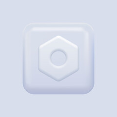 Isolated Settings Icon. White Square Element. Vector illustration