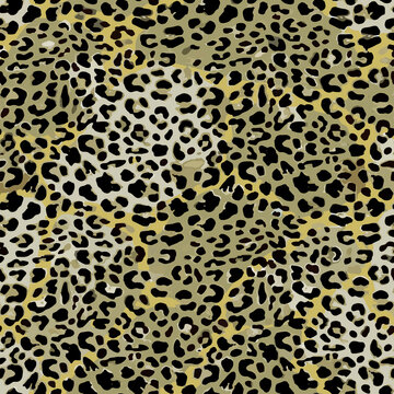 Full seamless leopard cheetah texture animal skin pattern vector. Green design for textile fabric printing. Suitable for fashion use.