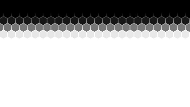 4 black and white mask for transitions based on a hexagonal grid. Bright and dynamic transition for videos and photos. Looped