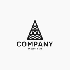 Abstract Tribe Monoline Logo. Ethnic Tribal pattern symbol logo.